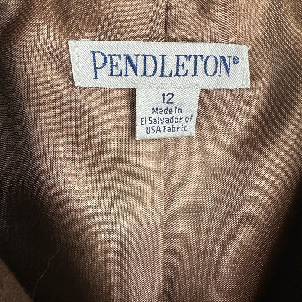 Pendleton Brown Plaid Blazer Jacket Lined Button … - image 12
